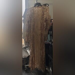 Elegant Sequin Long  rose gold Kimino